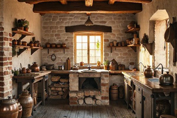 The Heart of the Home_ Crafting a Cozy 2×2.5m Rural Kitchen with a Traditional Earth Stove-fengyakai artificial marble