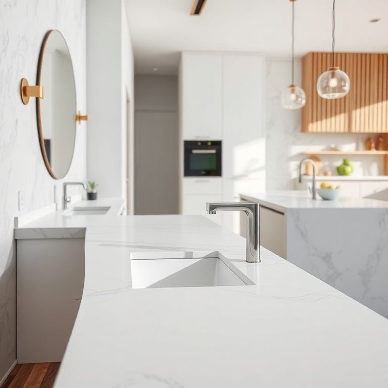 The Seamless Embrace_ Elevating Your Space with Integrated Vanity Tops-fengyakai artificial marble