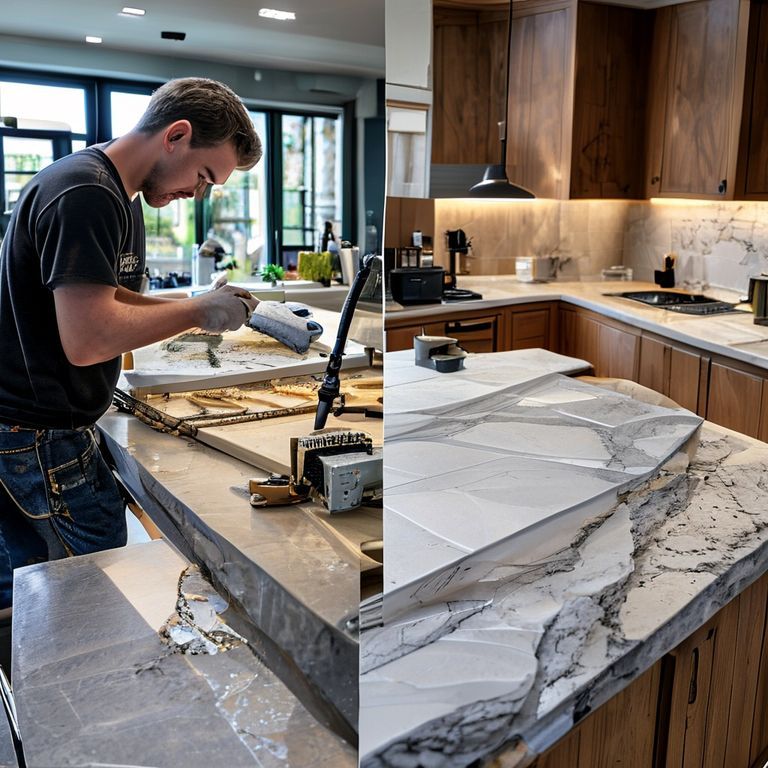 人造石台面施工工艺，人造石台面样式-fengyakai artificial marble